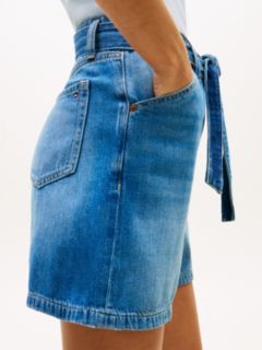 Belted High-Rise Denim Short — Medium Wash 3