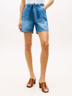 Belted High-Rise Denim Short — Medium Wash 1