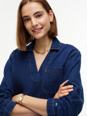 Женский свитер Tommy Hilfiger Denim V-Neck Pullover Shirt, цвет: Тёмная варка — фото 3