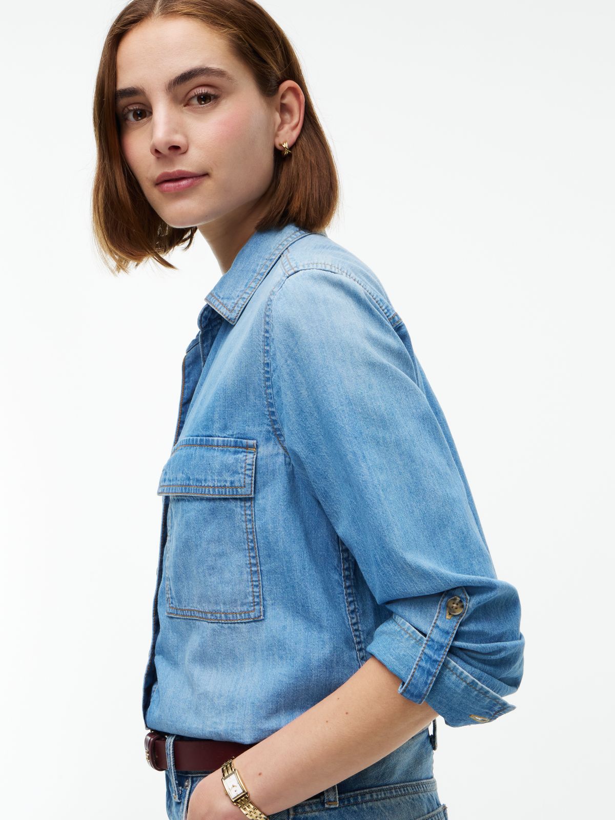 Lightweight Utility Shirt — Medium Wash