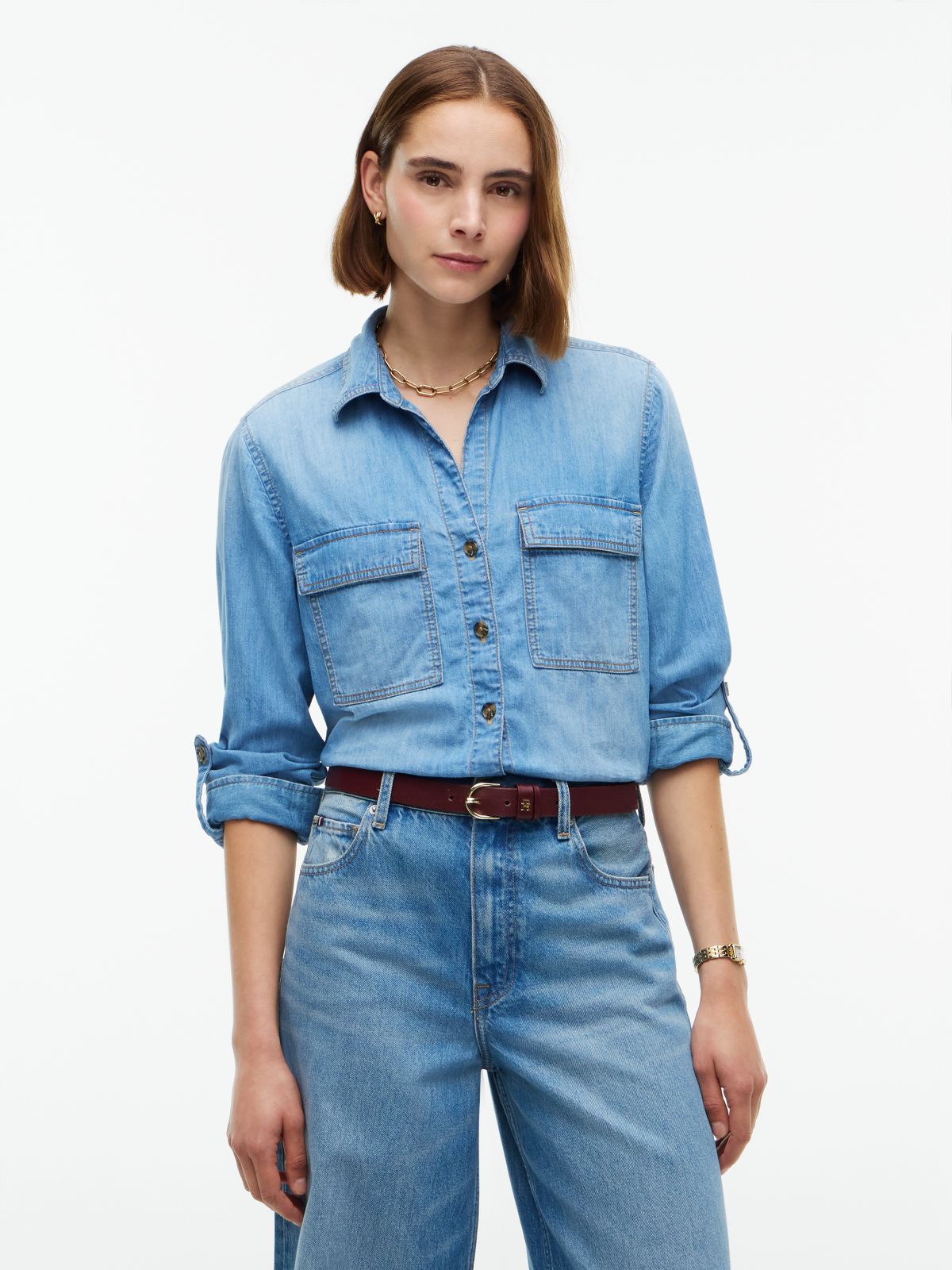 Lightweight Utility Shirt — Medium Wash