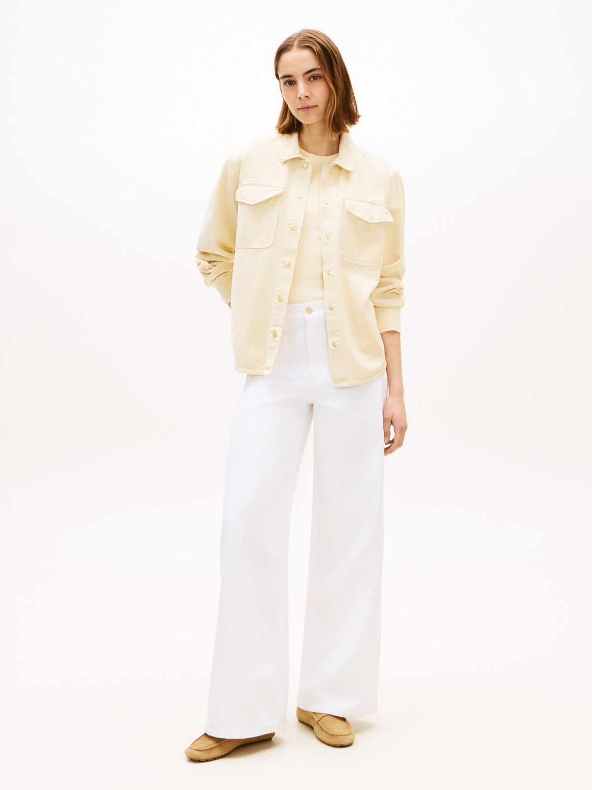 Garment-Dyed Denim Shirt Jacket — Butter Yellow Pigment