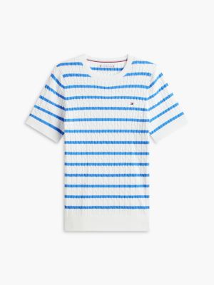 Женский свитер Tommy Hilfiger Short-Sleeve Cable Knit, цвет: Оптический белый — фото 5