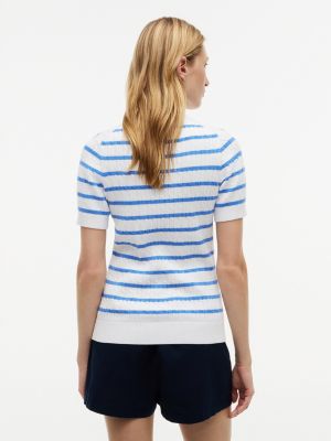 Женский свитер Tommy Hilfiger Short-Sleeve Cable Knit, цвет: Оптический белый — фото 4