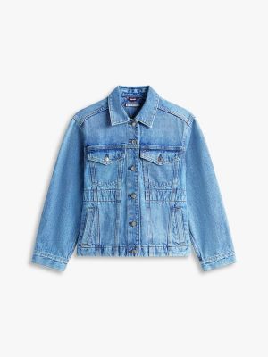 Женские куртки Tommy Hilfiger Cinched Faded Denim Jacket — фото 5