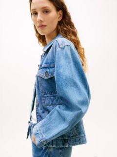 Cinched Faded Denim Jacket — Medium Wash 2