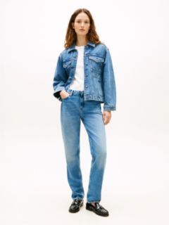 Cinched Faded Denim Jacket — Medium Wash 3