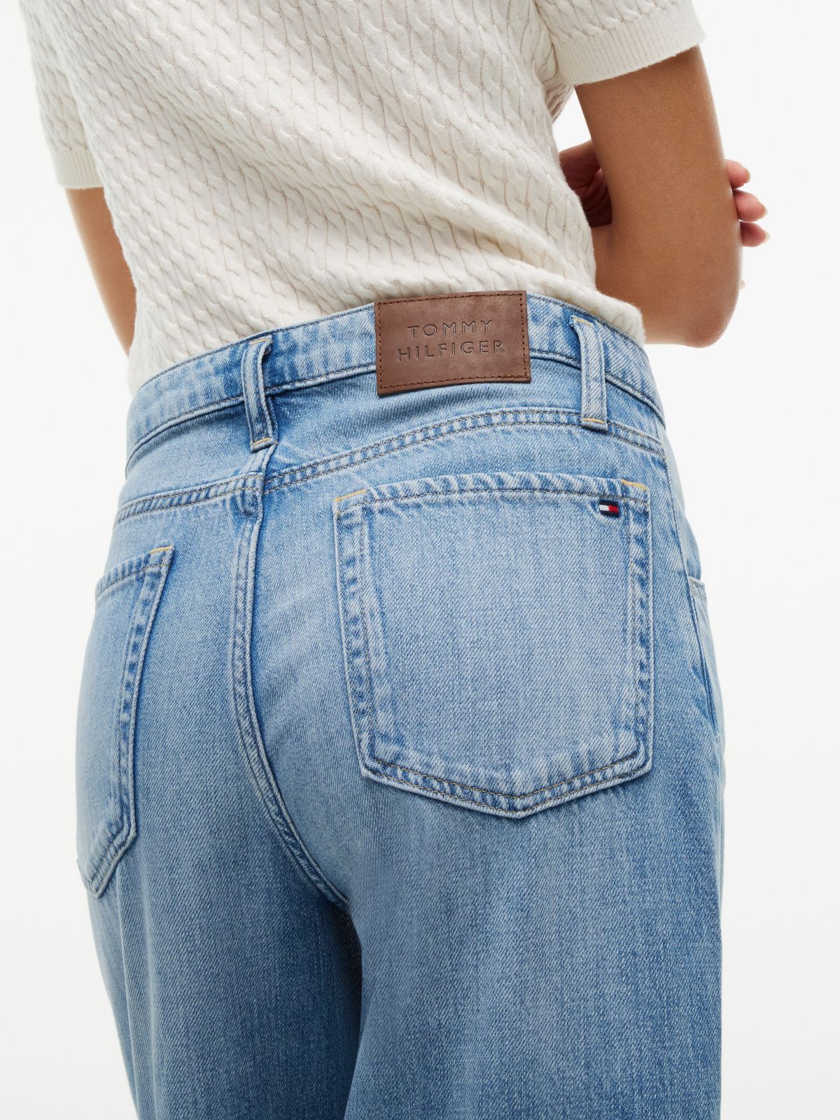 Belted High-Rise Wide Leg Jean — Medium Wash