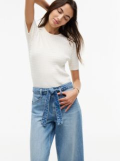 Belted High-Rise Wide Leg Jean — Medium Wash 5