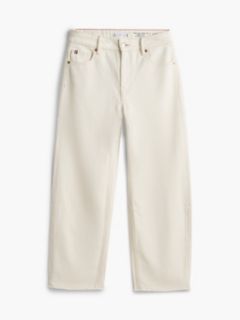 Stretch High-Rise Barrel Jean — Ecru 5