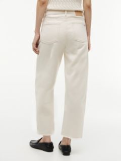 Stretch High-Rise Barrel Jean — Ecru 4