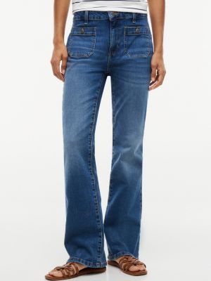 Mid-Rise Patch Pocket Bootcut Jean, Dark Wash
