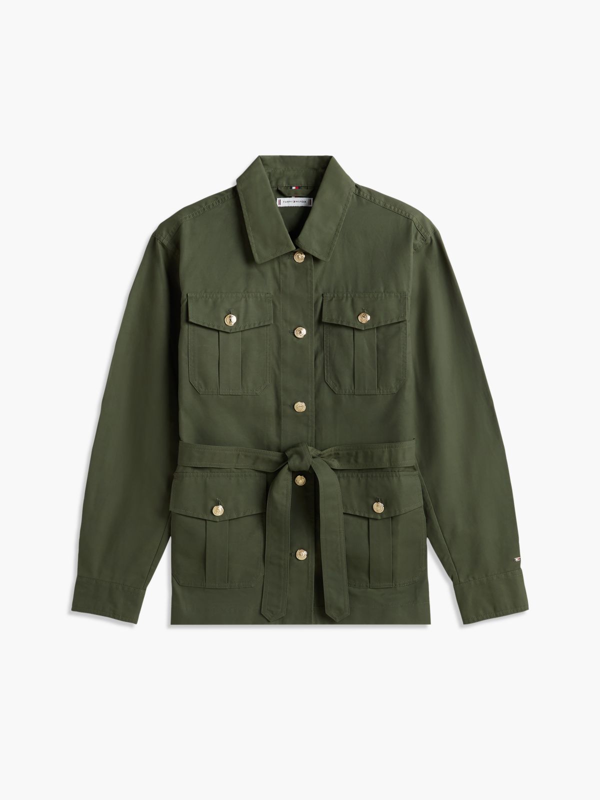 Water-Resistant Belted Utility Jacket — Ancient Fir