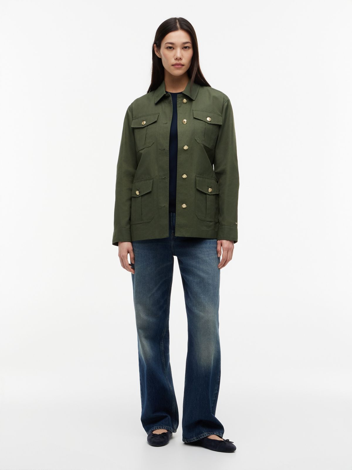 Water-Resistant Belted Utility Jacket — Ancient Fir