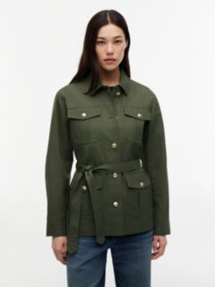 Water-Resistant Belted Utility Jacket — Ancient Fir 1
