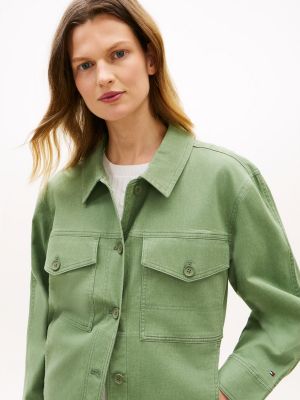 Женские куртки Tommy Hilfiger Oversized Twill Utility Shirt Jacket — фото 2
