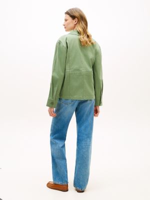 Женские куртки Tommy Hilfiger Oversized Twill Utility Shirt Jacket — фото 4