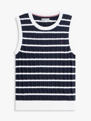 Женские свитеры Tommy Hilfiger Stripe Cable Knit Sweater Vest — фото 5
