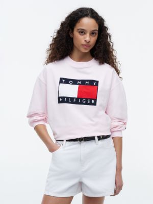 Flag Logo Sweatshirt, Light Pink