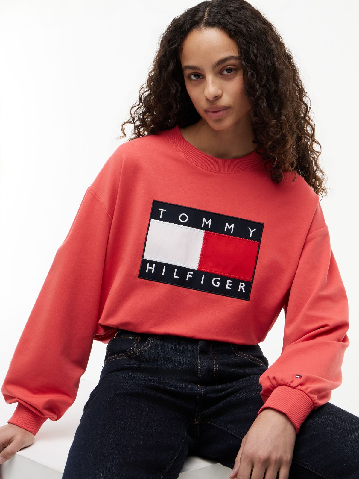 Flag Logo Sweatshirt — Vintage Red