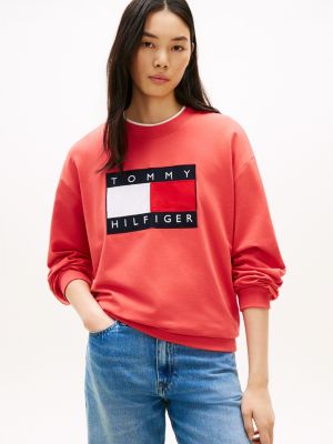 Flag Logo Sweatshirt, Vintage Red