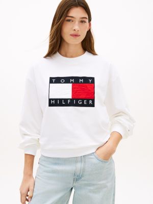 Flag Logo Sweatshirt, Optic White