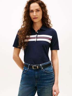 Regular Fit Block Stripe Stretch Polo