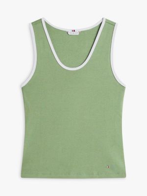 Женские топы Tommy Hilfiger Ribbed V-Neck Tank Top — фото 5