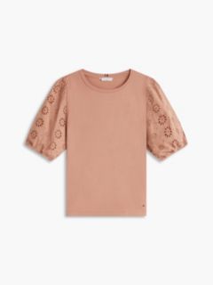 Embroidered Eyelet Mixed-Media Top — Tawny Rose 5
