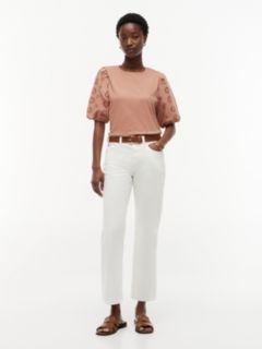 Embroidered Eyelet Mixed-Media Top — Tawny Rose 2