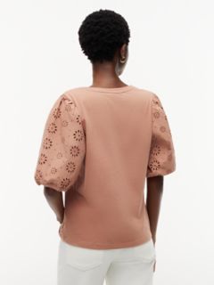 Embroidered Eyelet Mixed-Media Top — Tawny Rose 4