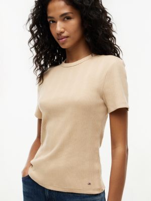 Женские футболки Tommy Hilfiger Lightweight Rib-Knit T-Shirt — фото 3