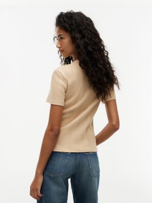 Женские футболки Tommy Hilfiger Lightweight Rib-Knit T-Shirt — фото 4