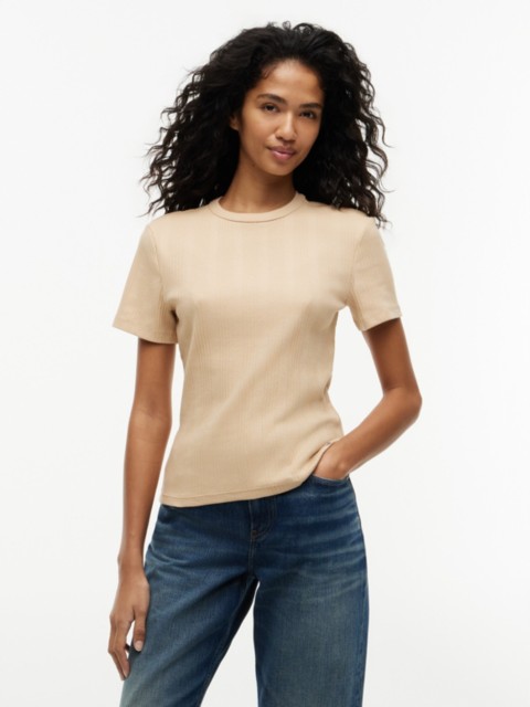 Женские футболки Tommy Hilfiger Lightweight Rib-Knit T-Shirt