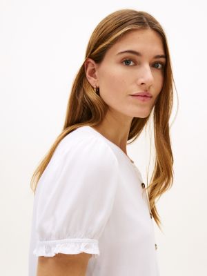 Женские свитеры Tommy Hilfiger Lightweight Shirred Pullover Shirt — фото 2
