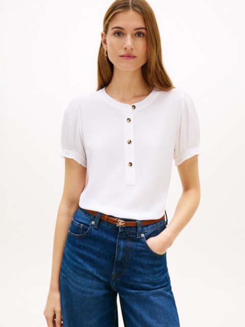 Женские свитеры Tommy Hilfiger Lightweight Shirred Pullover Shirt