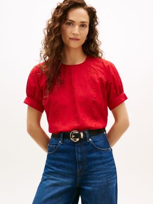 Puff-Sleeve Embroidered Eyelet Top from Tommy Hilfiger - $59.70