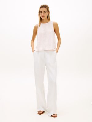 Женские топы Tommy Hilfiger Buttoned-Back Linen-Blend Tank Top — фото 2