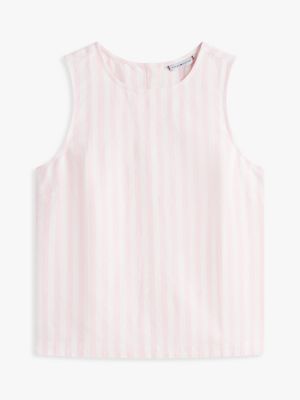 Женские топы Tommy Hilfiger Buttoned-Back Linen-Blend Tank Top — фото 5