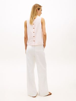 Женские топы Tommy Hilfiger Buttoned-Back Linen-Blend Tank Top — фото 4