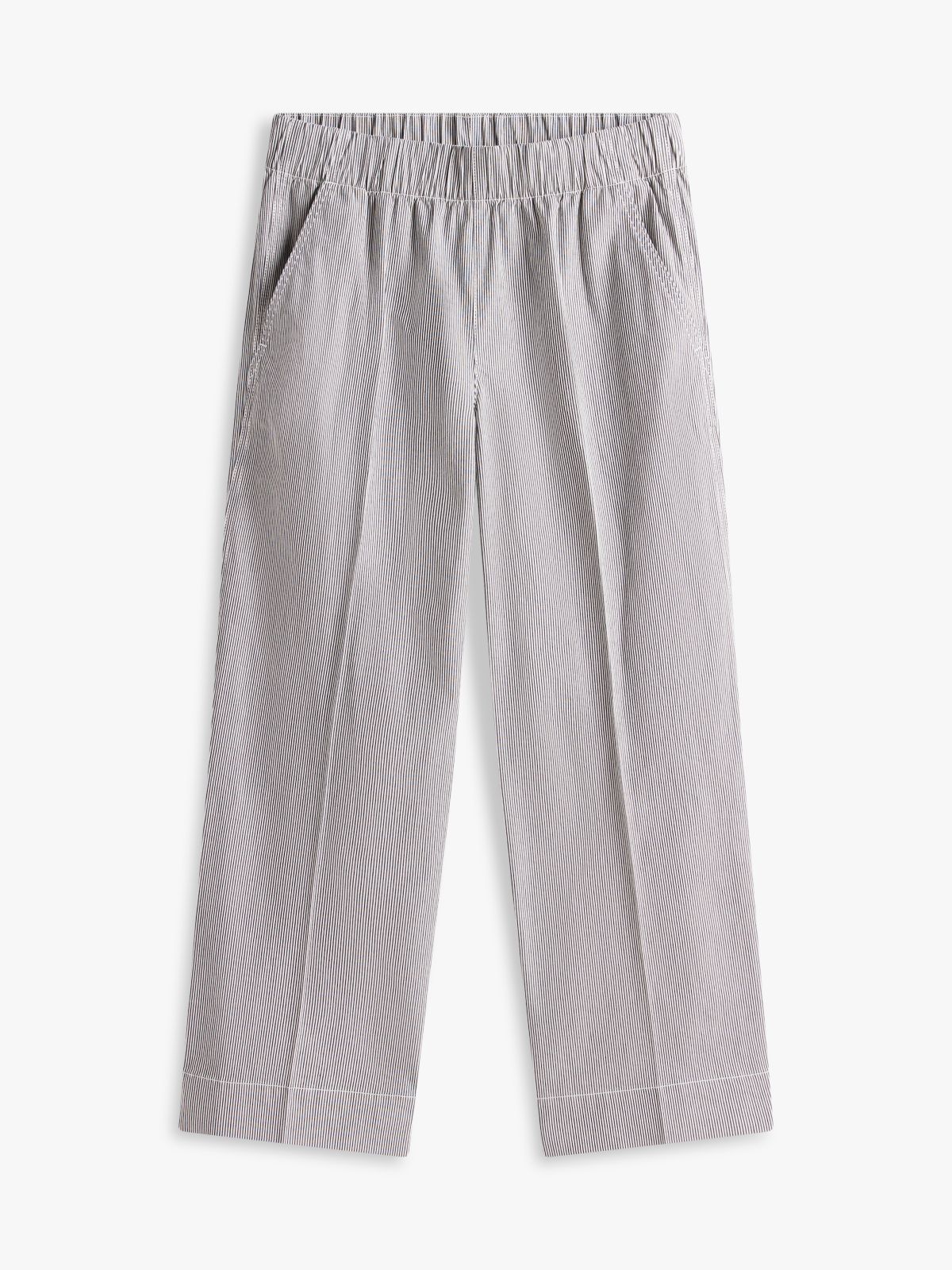 Pull-On Wide-Leg Ankle Pant — Navy