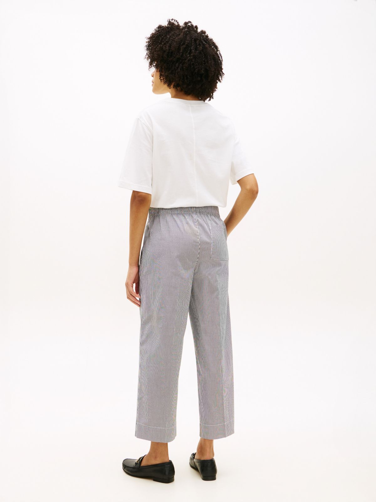 Pull-On Wide-Leg Ankle Pant — Navy