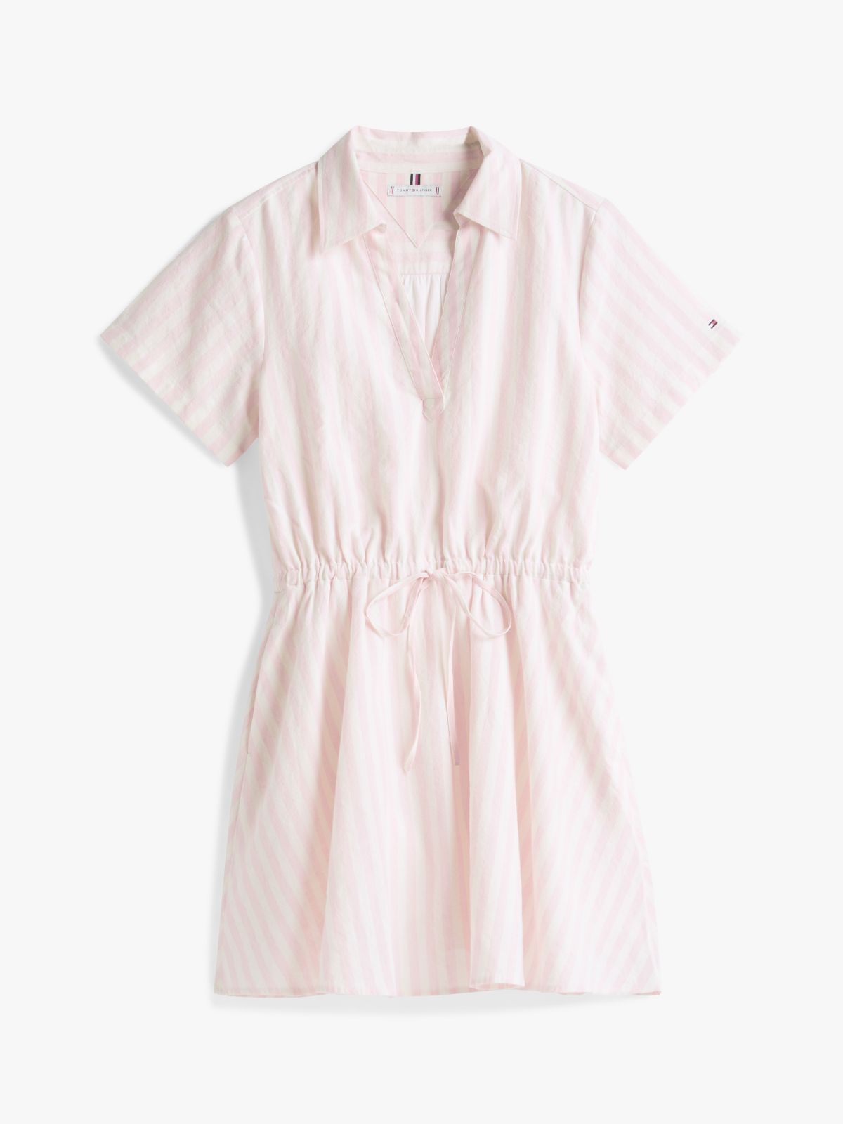 Essential Striped Linen-Blend Dress — Pink Shade