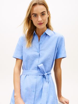 Tommy Hilfiger Belted Linen-Cotton Blend Shirtdress — фото 2