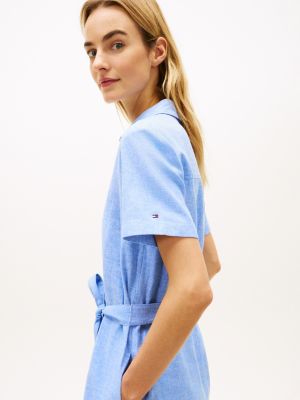 Tommy Hilfiger Belted Linen-Cotton Blend Shirtdress — фото 3