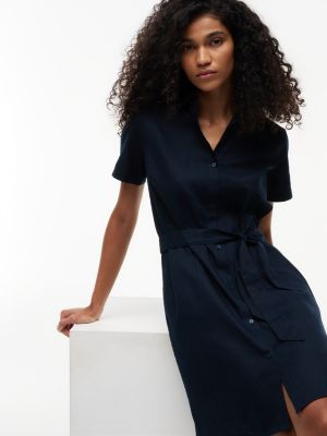 Belted Linen-Cotton Blend Shirtdress | Tommy Hilfiger