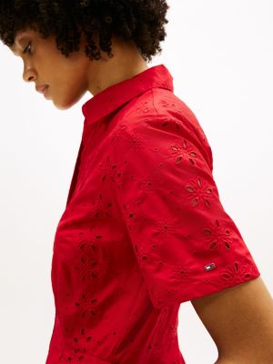 Tommy Hilfiger Embroidered Eyelet Poplin Shirtdress — фото 3