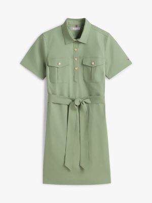 Женские брюки Tommy Hilfiger Short-Sleeve Belted Utility Shirtdress — фото 5