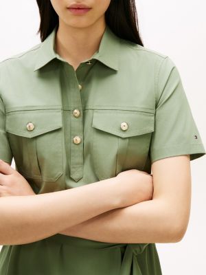 Женские брюки Tommy Hilfiger Short-Sleeve Belted Utility Shirtdress — фото 3