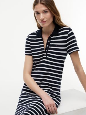 blue and white polo dress Polo Ralph Lauren cotton dress blue color 211959901 at PRM US